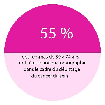 55 % des femmes de 50 à 74 ans ont réalisé une mammographie dans le cadre du dépistage du cancer du sein